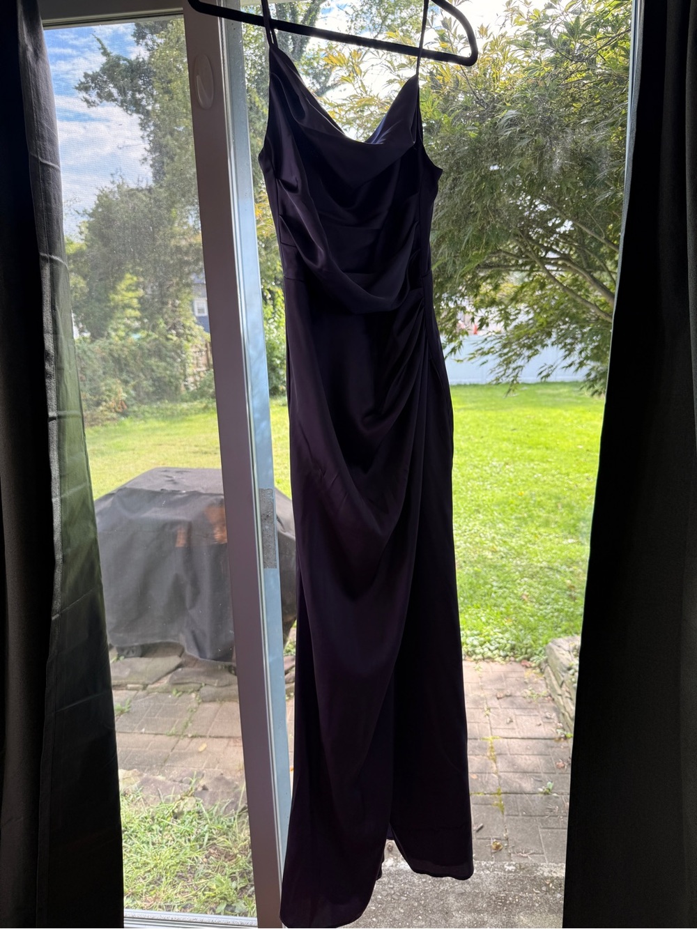 Birdy Grey Deep Navy Cowl-Neck Maxi Dress